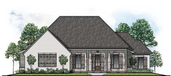 Country, European House Plan 41500 with 4 Beds, 3 Baths, 2 Car Garage Elevation