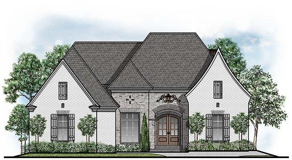 European, Southern House Plan 41505 with 4 Beds, 4 Baths, 3 Car Garage Elevation