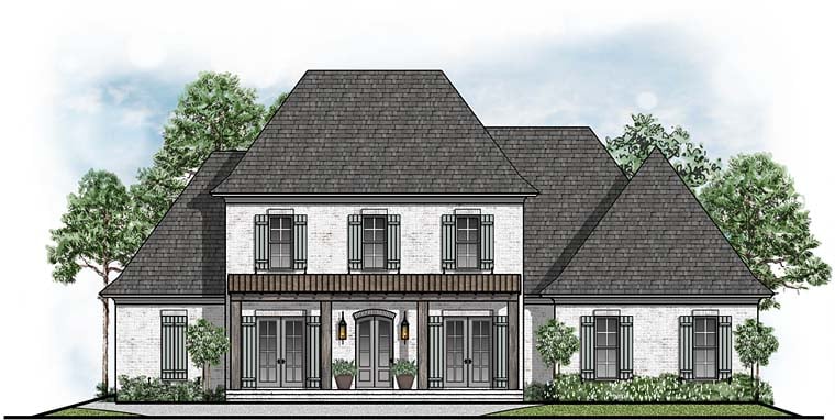 Colonial, European, Southern House Plan 41513 with 5 Beds, 5 Baths, 3 Car Garage Elevation