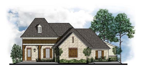Cottage, Country, Craftsman, French Country House Plan 41542 with 4 Beds, 3 Baths, 3 Car Garage Elevation
