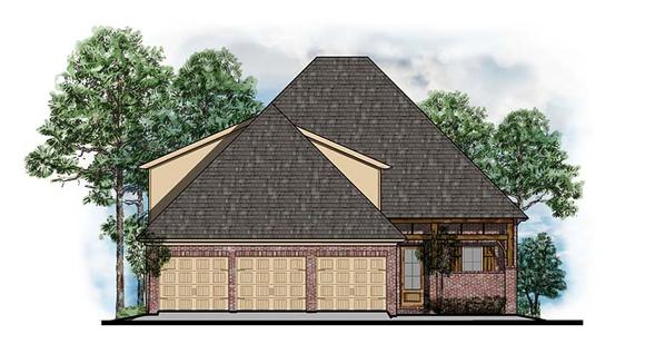 European, Southern, Traditional House Plan 41558 with 3 Beds, 3 Baths, 3 Car Garage Elevation