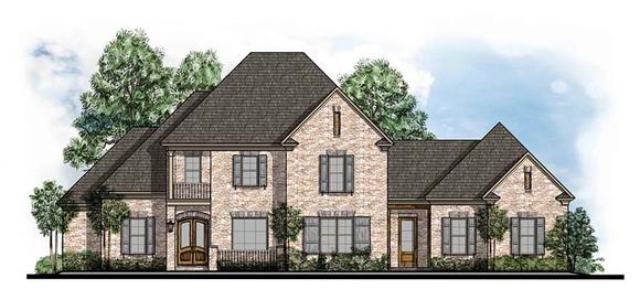 European, Southern, Traditional House Plan 41559 with 4 Beds, 4 Baths, 3 Car Garage Elevation