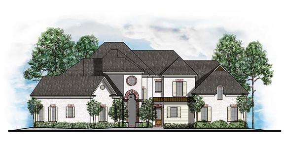 European, Southern House Plan 41565 with 4 Beds, 4 Baths, 3 Car Garage Elevation