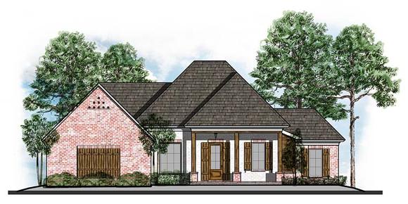 Country, European, Ranch, Southern House Plan 41631 with 4 Beds, 3 Baths, 2 Car Garage Elevation