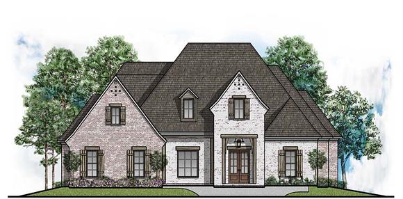 Country, European, Southern House Plan 41633 with 4 Beds, 4 Baths, 3 Car Garage Elevation