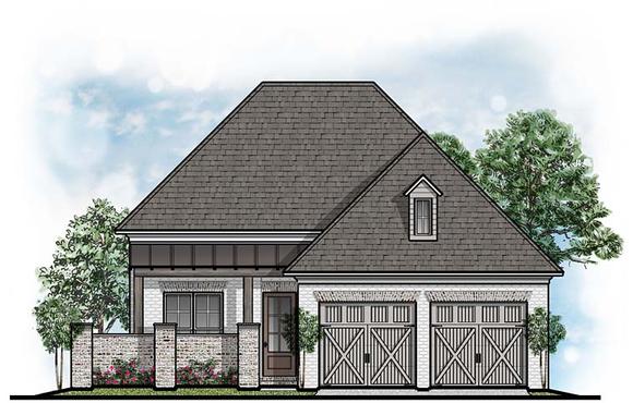 European, Southern House Plan 41638 with 3 Beds, 4 Baths, 2 Car Garage Elevation
