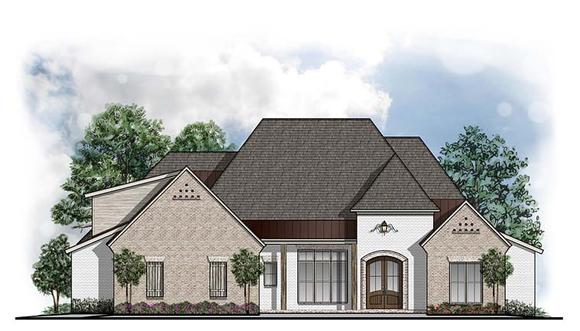 European, Southern House Plan 41647 with 4 Beds, 5 Baths, 3 Car Garage Elevation