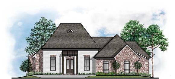 Colonial, European, French Country House Plan 41650 with 4 Beds, 3 Baths, 3 Car Garage Elevation