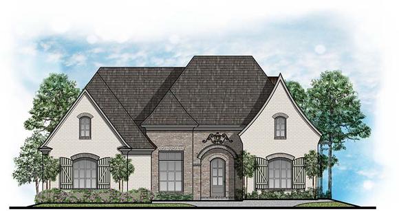 European, Southern, Traditional House Plan 41652 with 4 Beds, 4 Baths, 3 Car Garage Elevation