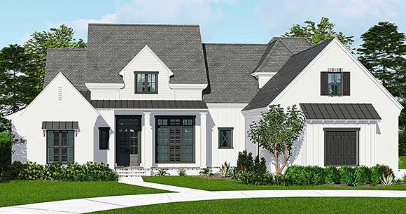 Country, Farmhouse, Southern, Traditional House Plan 41661 with 5 Beds, 6 Baths, 3 Car Garage Elevation