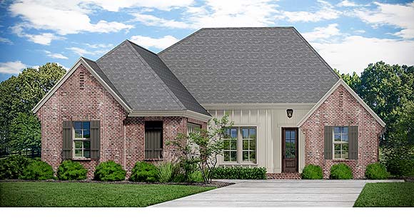 Country, European, Farmhouse, Southern, Traditional House Plan 41666 with 4 Beds, 3 Baths, 3 Car Garage Elevation