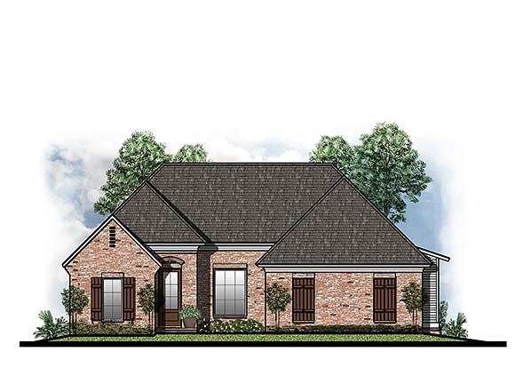 Country, European, Ranch, Southern, Southwest, Traditional House Plan 41667 with 3 Beds, 2 Baths, 2 Car Garage Elevation