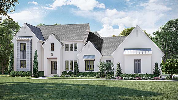Contemporary, Country, European, Southwest, Traditional House Plan 41668 with 4 Beds, 4 Baths, 3 Car Garage Elevation