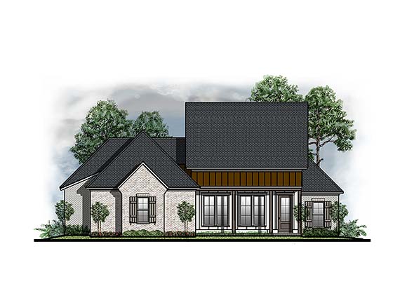 Contemporary, Country, Farmhouse, Ranch, Southern, Southwest, Traditional House Plan 41672 with 3 Beds, 2 Baths, 2 Car Garage Elevation