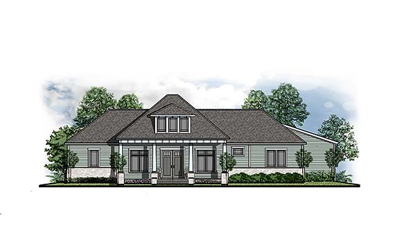 Bungalow, Cottage, Country, Farmhouse, Ranch, Southern, Southwest, Traditional House Plan 41676 with 3 Beds, 2 Baths, 2 Car Garage Elevation