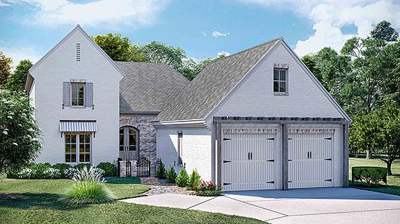 European, Southern, Southwest, Traditional House Plan 41678 with 3 Beds, 3 Baths, 2 Car Garage Elevation