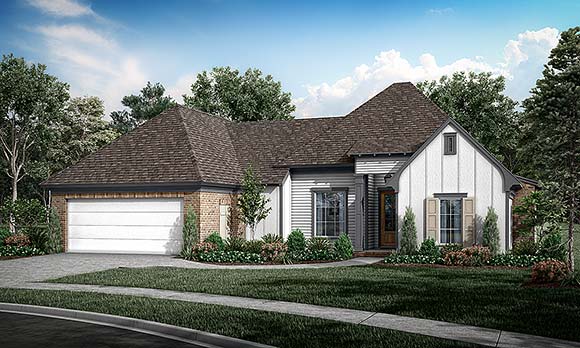 Cottage, Country, Farmhouse, Southern, Southwest, Traditional House Plan 41680 with 3 Beds, 3 Baths, 2 Car Garage Elevation