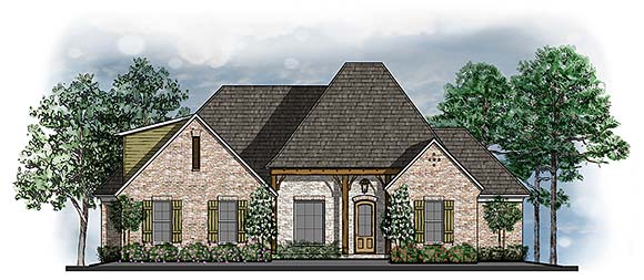 Country, Southern, Traditional House Plan 41683 with 4 Beds, 4 Baths, 2 Car Garage Elevation