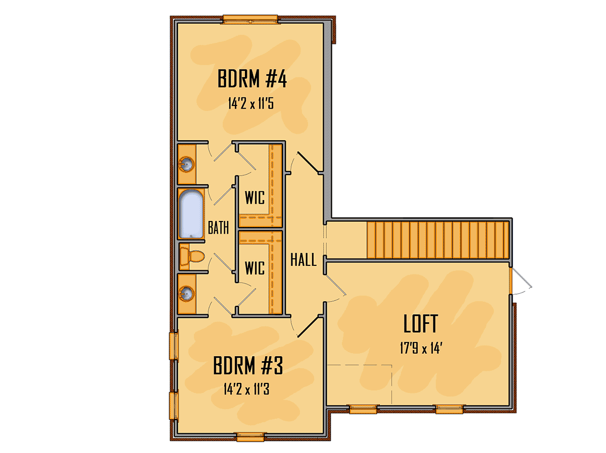 House Plan 41693 - Traditional Style with 3269 Sq Ft, 4 Bed, 3 Ba ...
