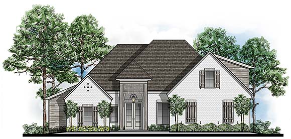 Country, European, Southern, Southwest House Plan 41695 with 4 Beds, 3 Baths, 3 Car Garage Elevation
