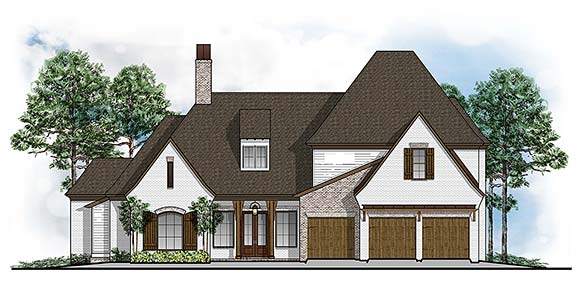 Contemporary, European, Southern, Southwest House Plan 41697 with 4 Beds, 4 Baths, 2 Car Garage Elevation