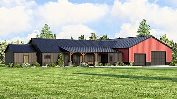 Country, Craftsman, Farmhouse, Ranch House Plan 41802 with 3 Beds, 2 Baths, 3 Car Garage Elevation