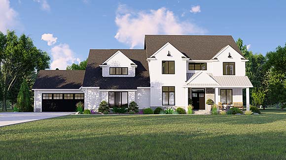 Country, Farmhouse House Plan 41803 with 5 Beds, 4 Baths, 4 Car Garage Elevation