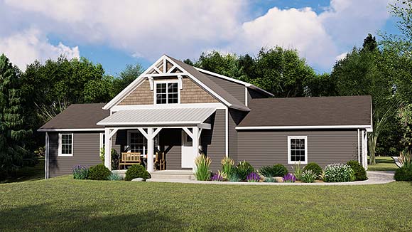 Cabin, Cottage, Country, Craftsman House Plan 41804 with 3 Beds, 3 Baths, 2 Car Garage Elevation