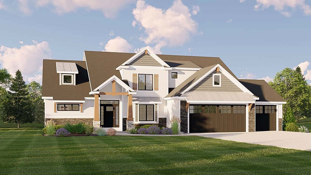 Cottage, Country, Craftsman, Farmhouse House Plan 41810 with 4 Beds, 4 Baths, 3 Car Garage Elevation