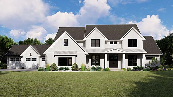 Cottage, Country, Craftsman House Plan 41812 with 4 Beds, 5 Baths, 3 Car Garage Elevation