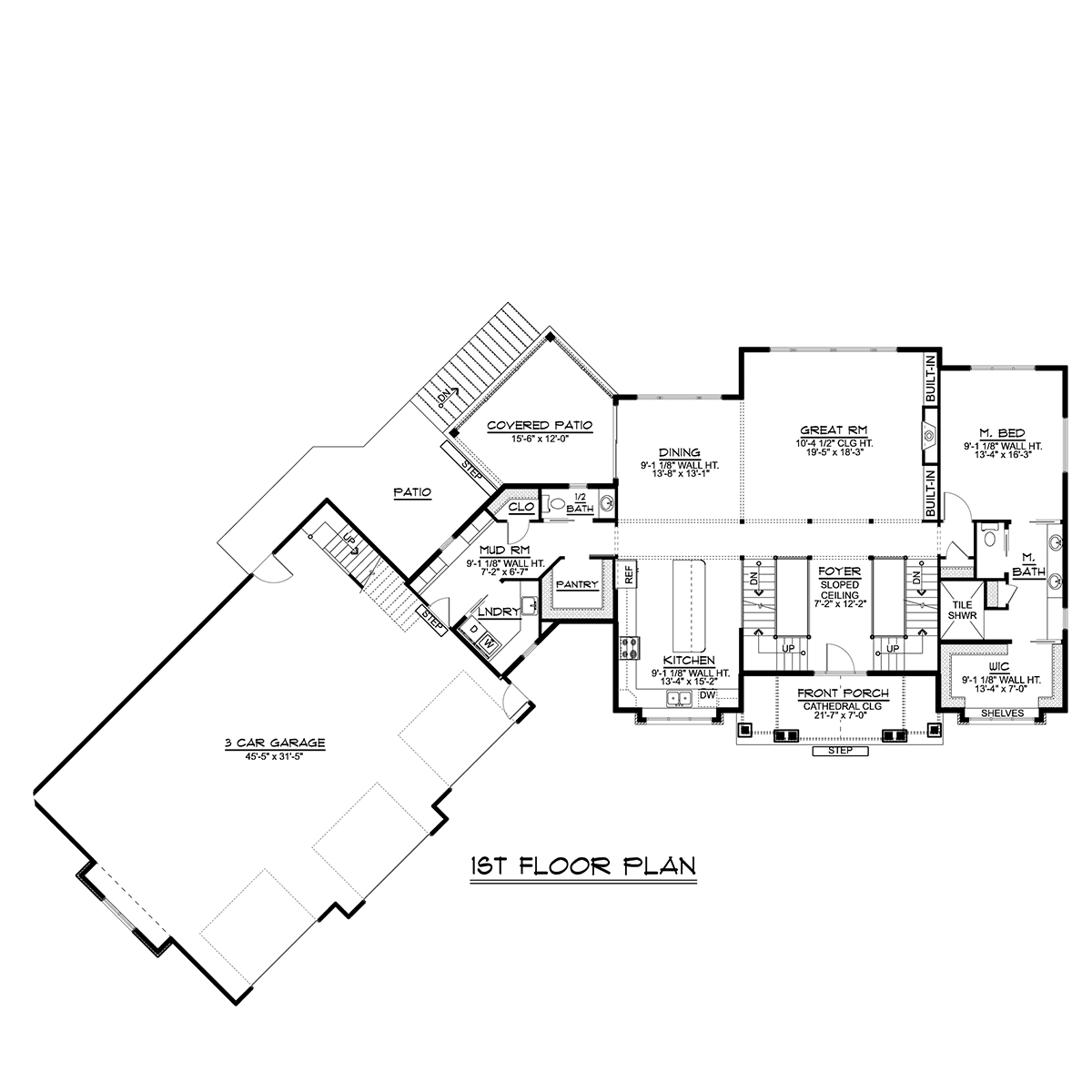 Country, Craftsman, Farmhouse House Plan 41813 with 3 Beds, 4 Baths, 3 Car Garage Level One