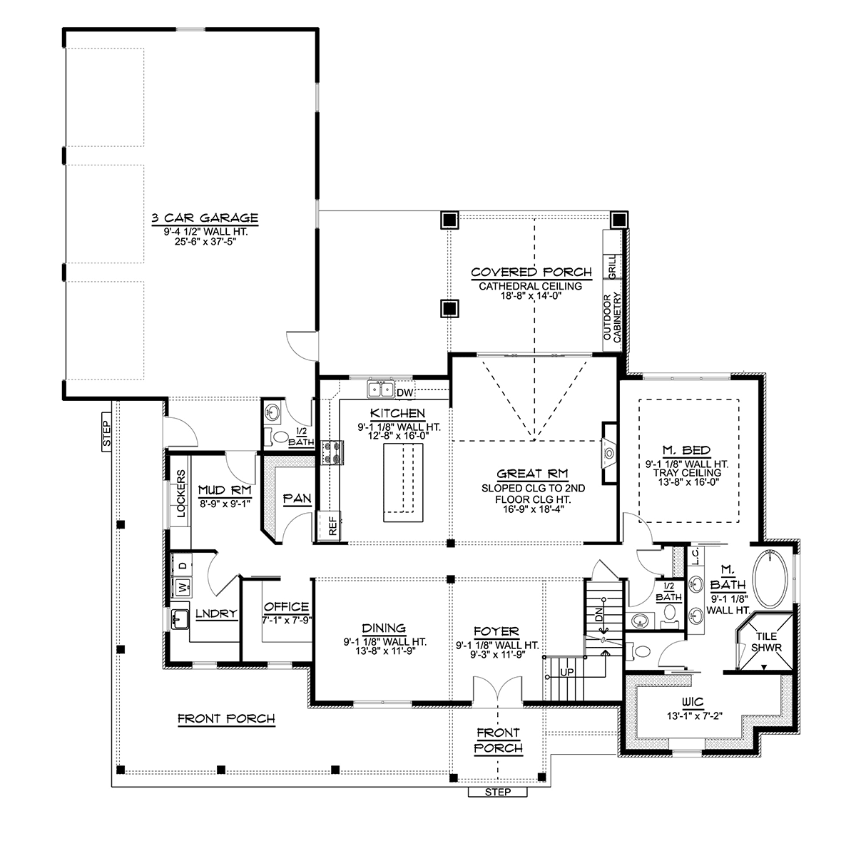 Country, Craftsman, Farmhouse, Traditional House Plan 41814 with 3 Beds, 4 Baths, 3 Car Garage Level One