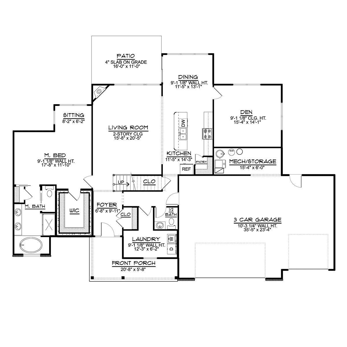 House Plan 41817 - Craftsman Style with 2345 Sq Ft, 3 Bed, 2 Bath