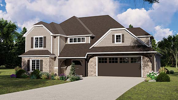 Country, Craftsman, Traditional House Plan 41818 with 3 Beds, 2 Baths, 2 Car Garage Elevation