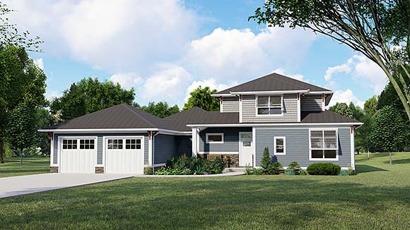 Country, Craftsman, Farmhouse, Ranch House Plan 41820 with 3 Beds, 3 Baths, 2 Car Garage Elevation