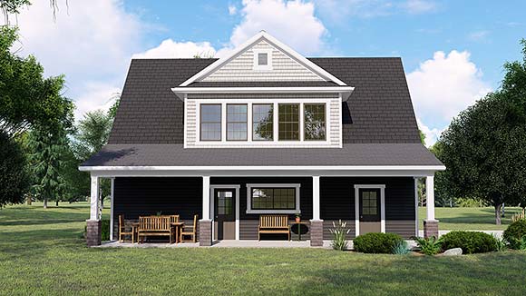 Bungalow, Craftsman 2 Car Garage Apartment Plan 41829 Elevation