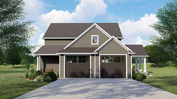 Cottage, Country, Craftsman House Plan 41833 with 5 Beds, 4 Baths, 2 Car Garage Elevation