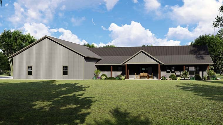 Barndominium, Country, Craftsman, Farmhouse, Ranch Plan with 2016 Sq. Ft., 3 Bedrooms, 3 Bathrooms, 5 Car Garage Picture 6