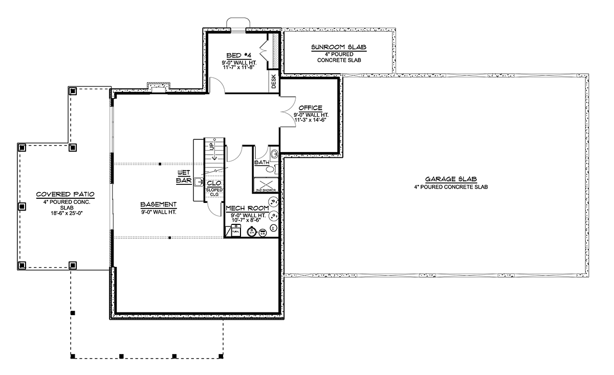 Barndominium, Craftsman House Plan 41862 with 3 Beds, 4 Baths, 5 Car Garage Lower Level