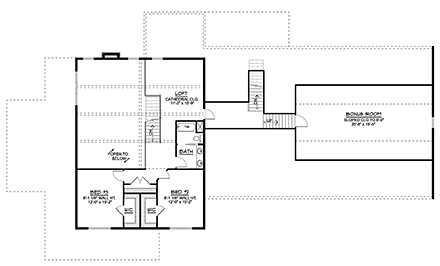 Barndominium, Craftsman House Plan 41862 with 3 Beds, 4 Baths, 5 Car Garage Second Level Plan