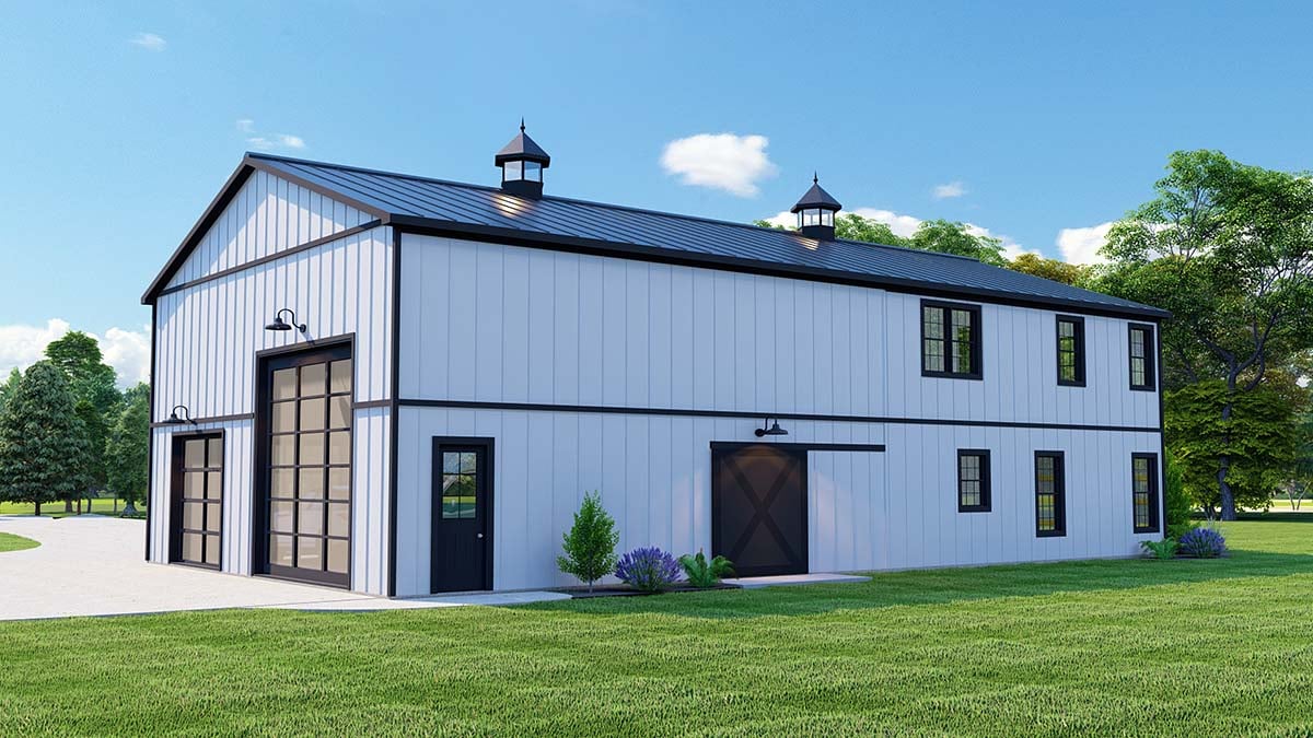Barndominium, Country, Craftsman Plan with 1986 Sq. Ft., 3 Bedrooms, 4 Bathrooms, 2 Car Garage Picture 2