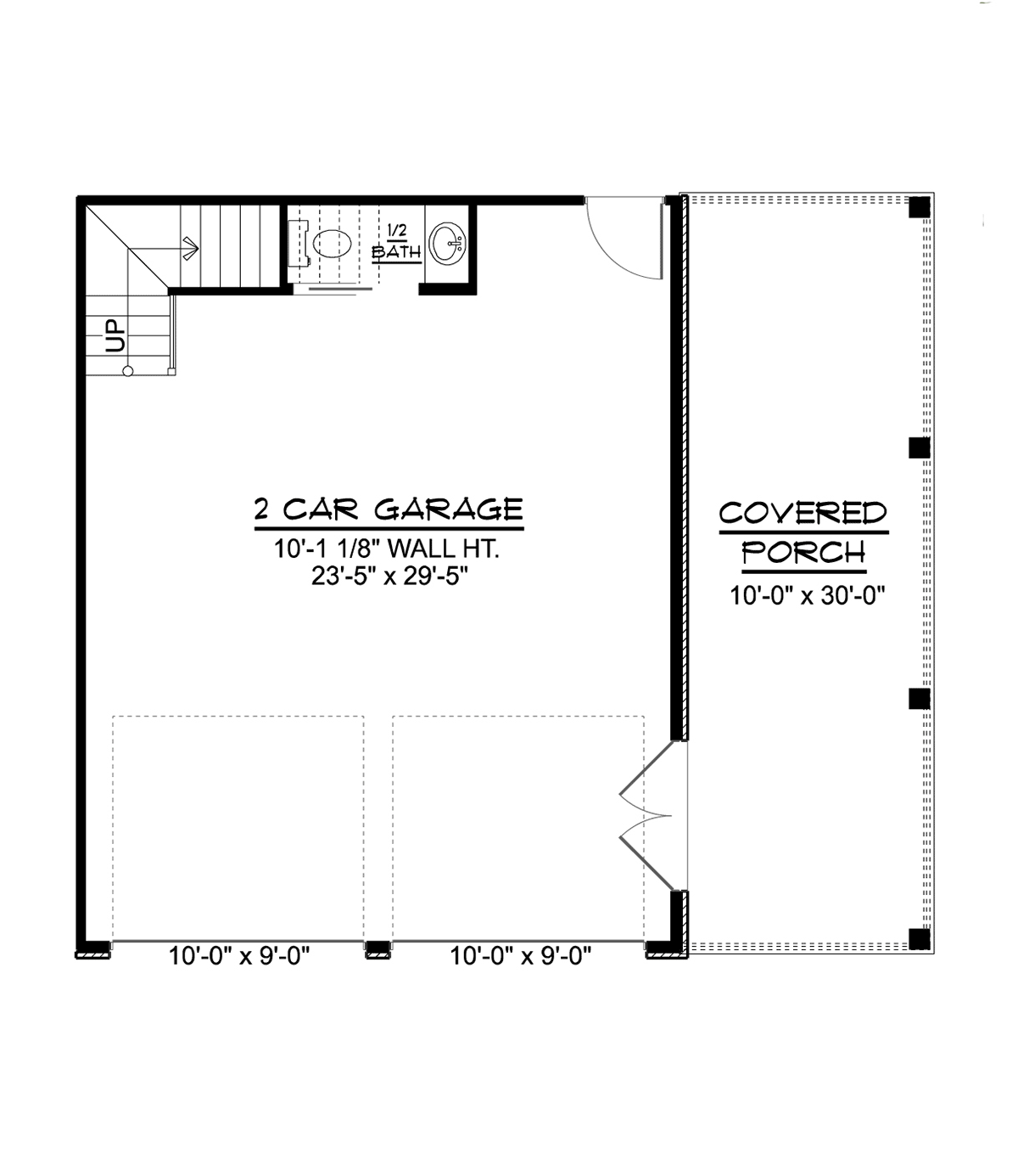 Country 2 Car Garage Apartment Plan 41878 Level One