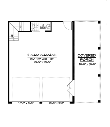 Country 2 Car Garage Apartment Plan 41878 First Level Plan