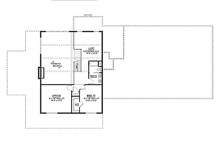 Barndominium House Plan 41879 with 3 Beds, 4 Baths, 3 Car Garage Second Level Plan