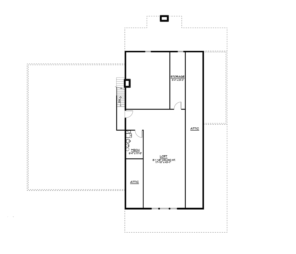 Barndominium House Plan 41880 with 3 Beds, 3 Baths, 4 Car Garage Level Two