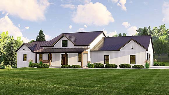 Country, Farmhouse House Plan 41886 with 3 Beds, 2 Baths, 2 Car Garage Elevation