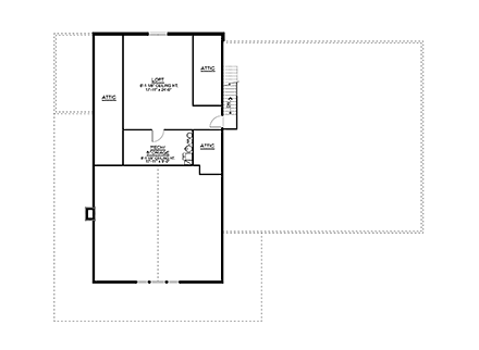 Barndominium House Plan 41888 with 3 Beds, 3 Baths, 3 Car Garage Second Level Plan