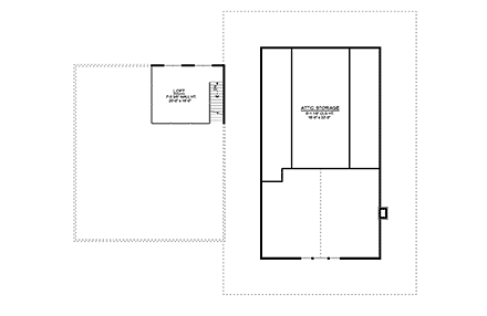 Barndominium House Plan 41889 with 3 Beds, 2 Baths, 3 Car Garage Second Level Plan