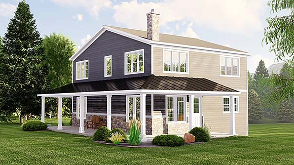 Country, Craftsman House Plan 41890 with 3 Beds, 3 Baths Elevation
