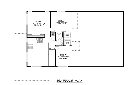 Barndominium House Plan 41891 with 3 Beds, 5 Baths, 2 Car Garage Second Level Plan
